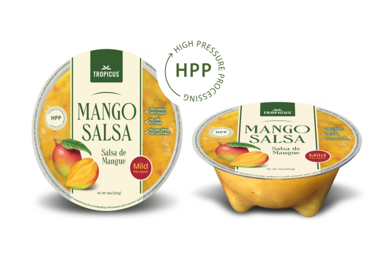 Salsa de mango suave y tropical, baja en calorías.